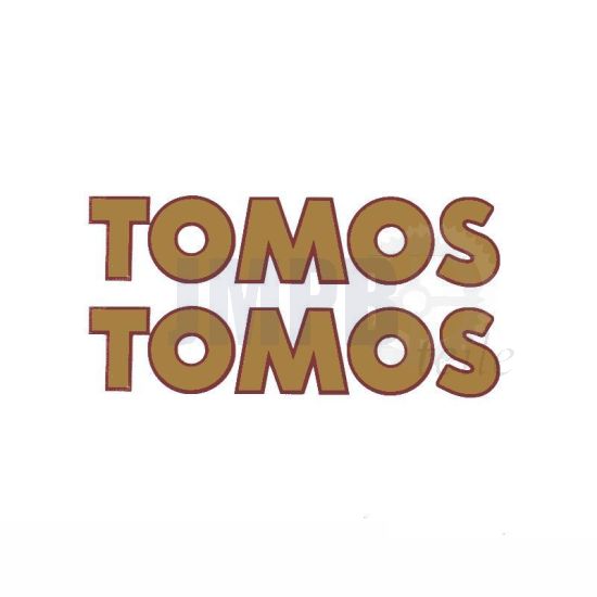 Aufklebersatz Tomos Wort Gold / Rot 150X31MM