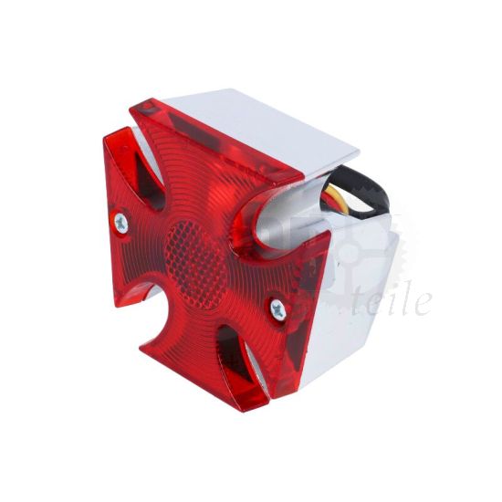 Rücklicht Malteserkreuz Klein Chrom