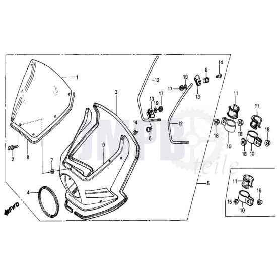 Scheinwerfer Verkleidung Honda MB50