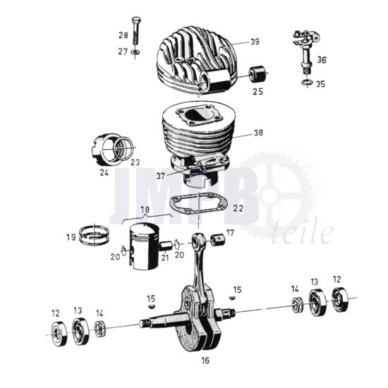 Zylinder / Kurbelwelle Sachs 50/2
