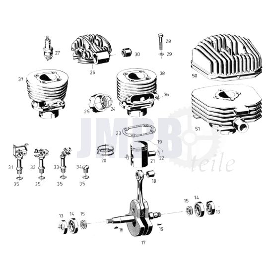 Zylinder / Kurbelwelle Sachs 50/3