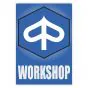 Workshop Aufkleber Piaggio English