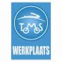 Werkplaats Aufkleber Tomos Blau Niederländisch