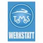 Werkstatt Aufkleber Tomos Blau Deutsch