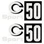 Aufklebersatz Zundapp C50 Sport Schwarz Flach