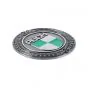 Emblem Sticker Puch Logo Metall Silber/Grün 47MM