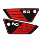 Seitenteilaufkleber Yamaha FS1 3E9 Rot/Schwarz