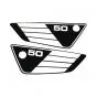 Seitenteilaufkleber Yamaha FS1 3E9 Schwarz/Weiß