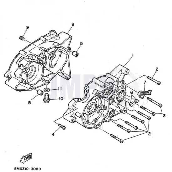Kurbelgehäuse Yamaha DT50MX