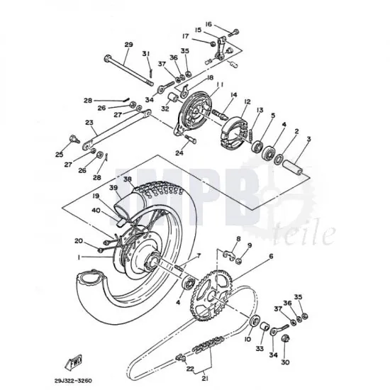 Hinterrad Yamaha DT50MX