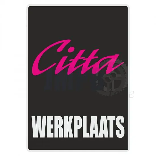 Werkplaats Aufkleber Citta Schwarz Niederländisch