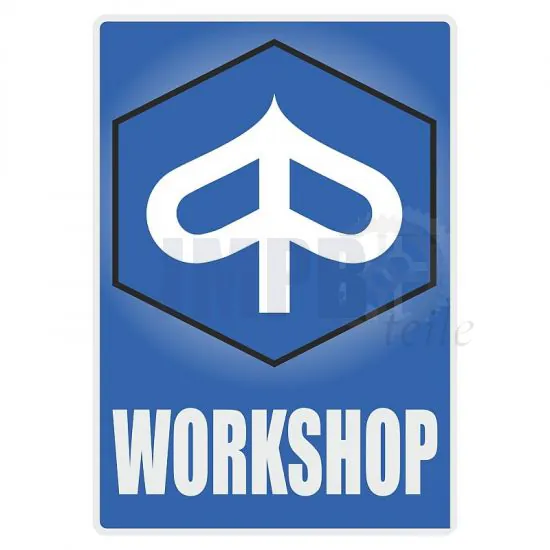 Workshop Aufkleber Piaggio English