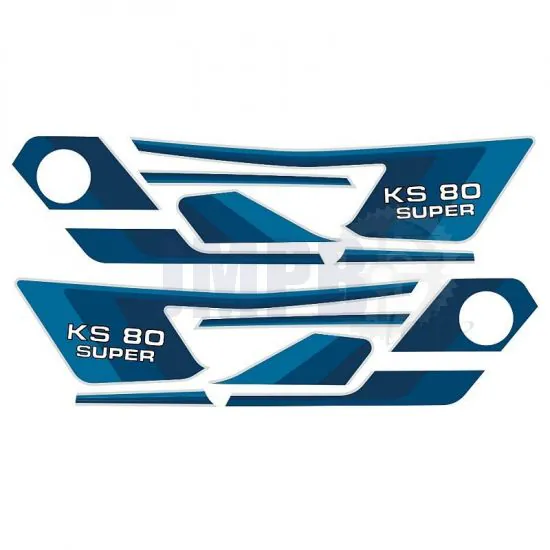 Aufklebersatz Komplett Zundapp KS80 Super Blau/Weiß