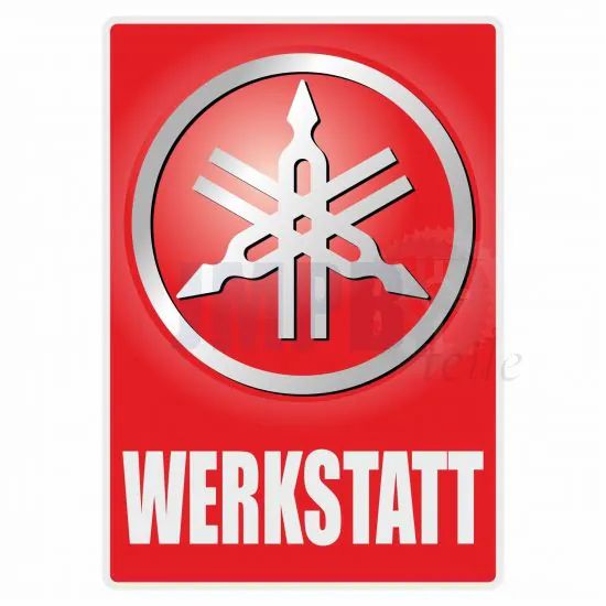Werkstatt Aufkleber Yamaha Deutsch