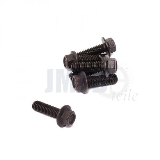 Flanschbolzen Schwarz M6X20 Sechskant