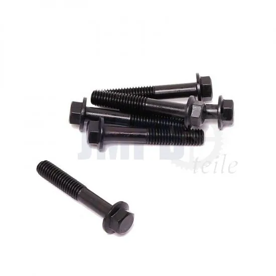 Flanschbolzen Schwarz M6X35 Sechskant