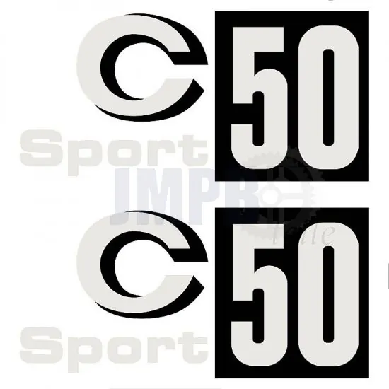 Aufklebersatz Zundapp C50 Sport Schwarz Flach