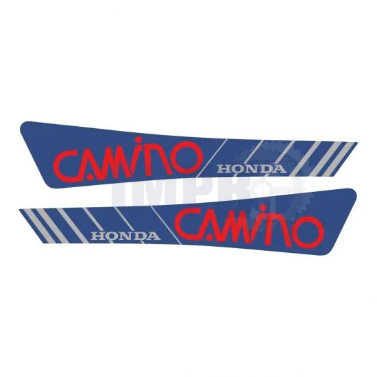 Aufklebersatz Tank Honda Camino Rot/Blau/Grau