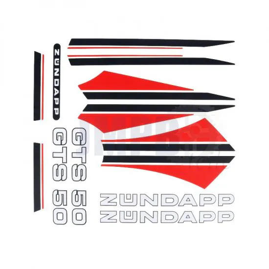 Aufklebersatz Zundapp GTS50 Rot/Schwarz