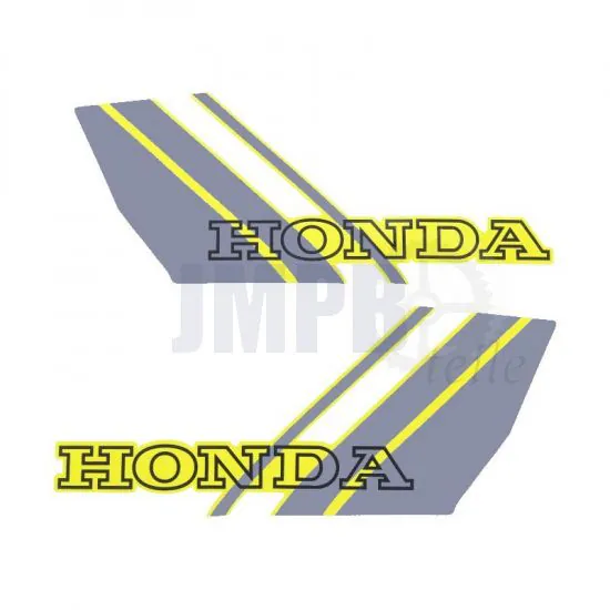 Aufklebersatz Tank Honda Camino Spezial Grau/Schwarz/Gelb