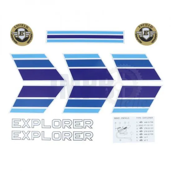 NIET VOOR DUITSLAND Stickerset Zundapp Explorer Blauw/Wit