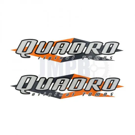 Tankaufklebersatz Tomos Quadro Grau/Orange