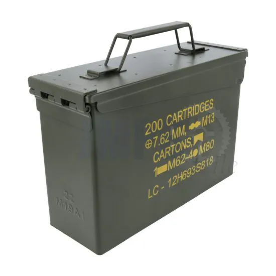 Munitionskiste .30 Cal Metall mit Aufdruck