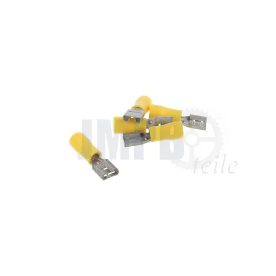 Flachsteckerhülse Halbisoliert Gelb 6.3MM