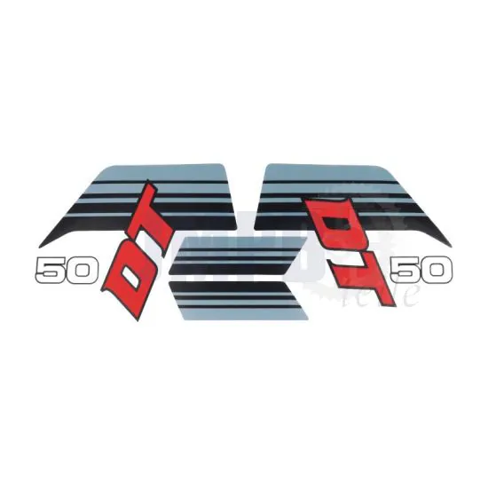 Aufklebersatz Yamaha DT50 Rot/Schwarz/Grau 1981