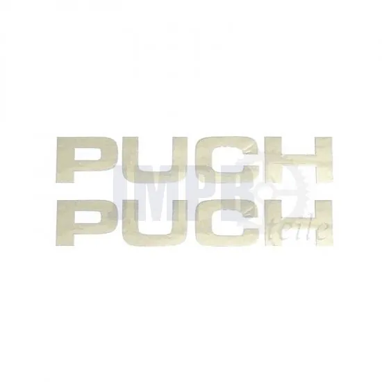 Aufkleber Puch 118X22MM Chrom pro 2 Stück