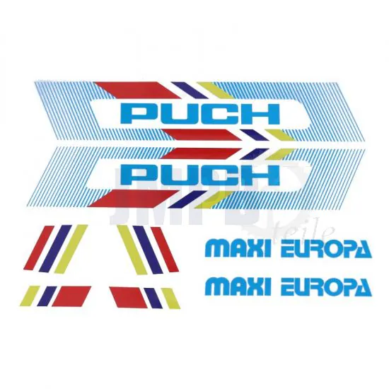 Aufklebersatz Puch Maxi Europa Weiß