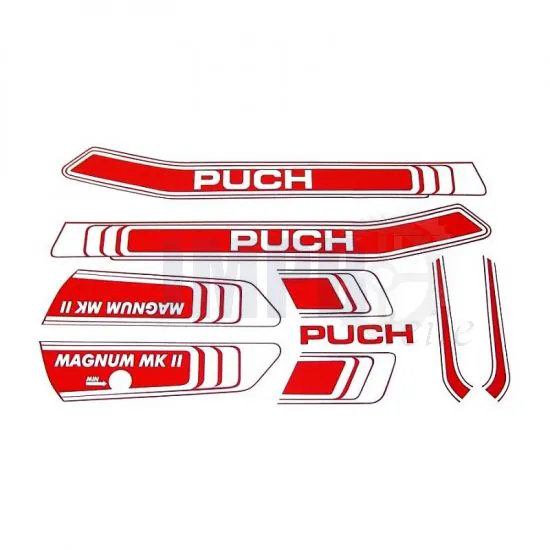 Aufklebersatz Puch Magnum MKII Rot/Weiß