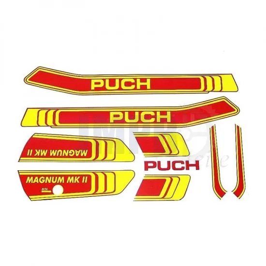 Aufklebersatz Puch Magnum MKII Rot/Gelb
