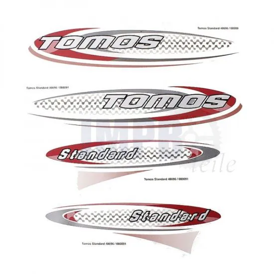 Aufklebersatz Tomos Standard Rot / Schwarz / Silber