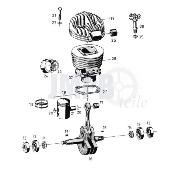 Zylinder / Kurbelwelle Sachs 50/2