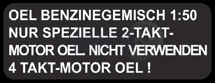 Aufkleber Tank Kraftstoffgemisch Groß Schwarz Deutsch